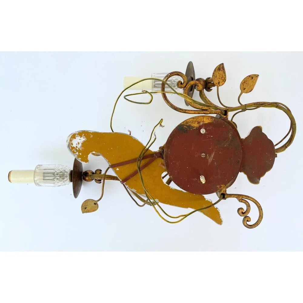 MAISON ‎ BAGUES  Bird Sconces Pair of Glass Electric Wall 2 Arm Sconces